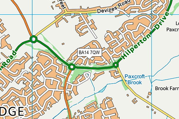 BA14 7QW map - OS VectorMap District (Ordnance Survey) BA14 7QW map - OS VectorMap District (Ordnance Survey)