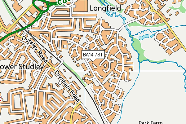 BA14 7ST map - OS VectorMap District (Ordnance Survey) BA14 7ST map - OS VectorMap District (Ordnance Survey)