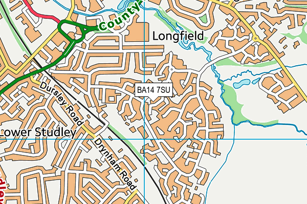 BA14 7SU map - OS VectorMap District (Ordnance Survey) BA14 7SU map - OS VectorMap District (Ordnance Survey)