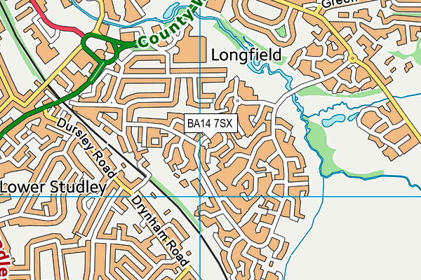 BA14 7SX map - OS VectorMap District (Ordnance Survey) BA14 7SX map - OS VectorMap District (Ordnance Survey)