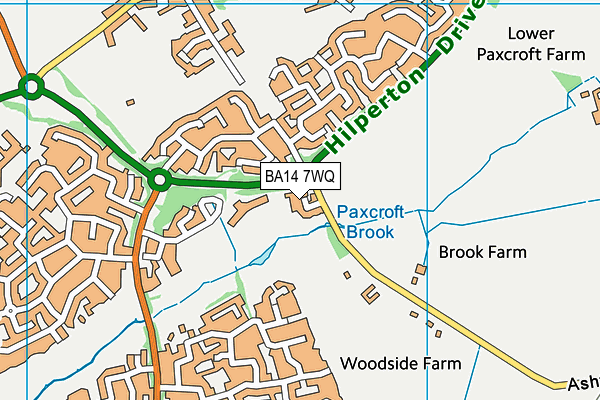 BA14 7WQ map - OS VectorMap District (Ordnance Survey) BA14 7WQ map - OS VectorMap District (Ordnance Survey)