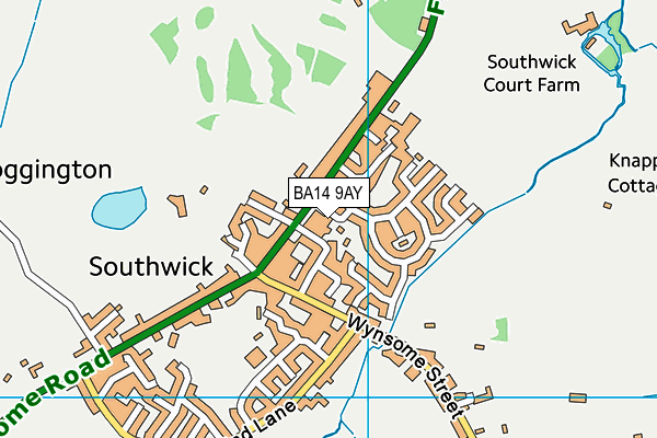 BA14 9AY map - OS VectorMap District (Ordnance Survey) BA14 9AY map - OS VectorMap District (Ordnance Survey)