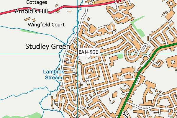 BA14 9GE map - OS VectorMap District (Ordnance Survey) BA14 9GE map - OS VectorMap District (Ordnance Survey)