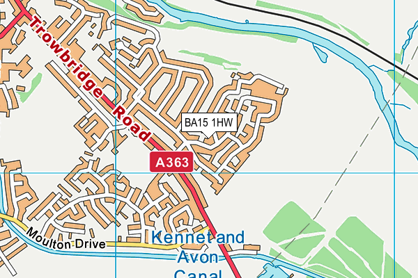 BA15 1HW map - OS VectorMap District (Ordnance Survey) BA15 1HW map - OS VectorMap District (Ordnance Survey)