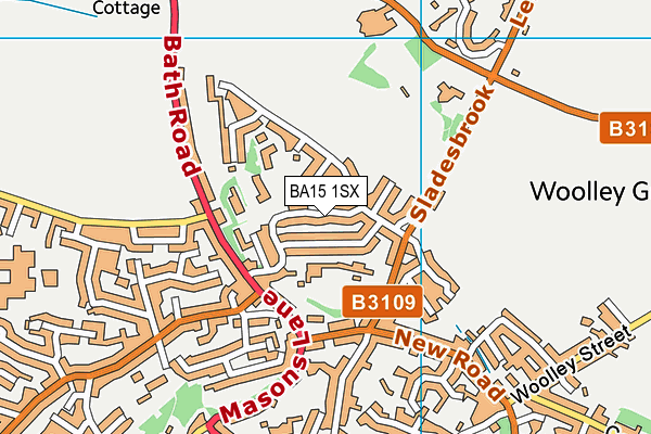 BA15 1SX map - OS VectorMap District (Ordnance Survey) BA15 1SX map - OS VectorMap District (Ordnance Survey)
