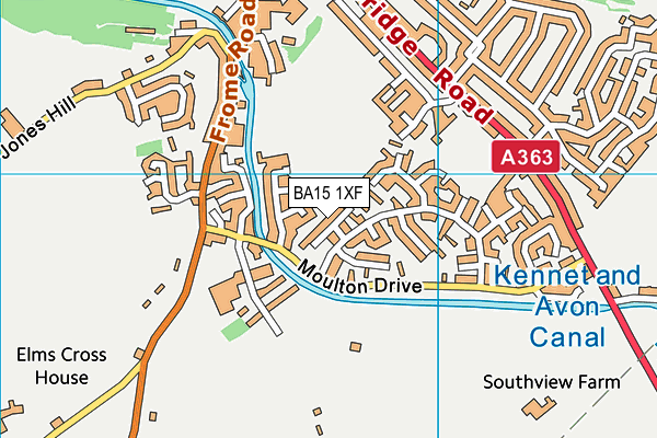 BA15 1XF map - OS VectorMap District (Ordnance Survey) BA15 1XF map - OS VectorMap District (Ordnance Survey)