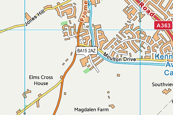 BA15 2AZ map - OS VectorMap District (Ordnance Survey) BA15 2AZ map - OS VectorMap District (Ordnance Survey)