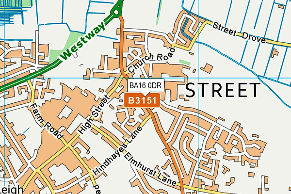 BA16 0DR map - OS VectorMap District (Ordnance Survey) BA16 0DR map - OS VectorMap District (Ordnance Survey)
