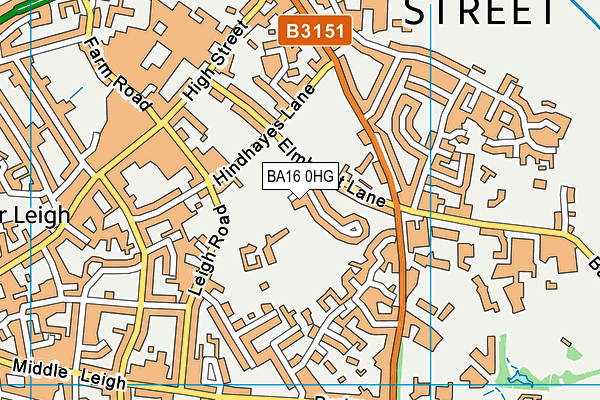 BA16 0HG map - OS VectorMap District (Ordnance Survey) BA16 0HG map - OS VectorMap District (Ordnance Survey)