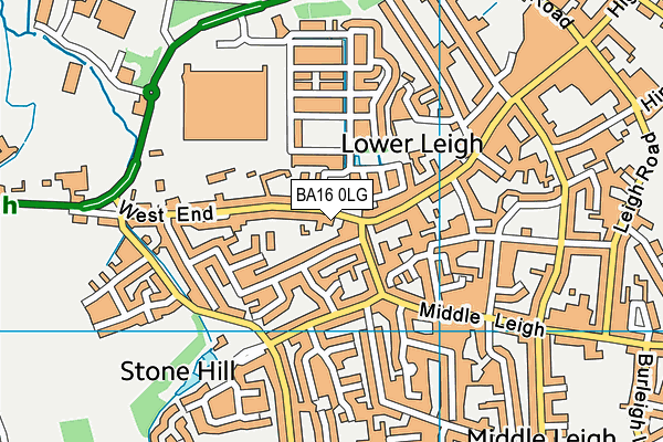 BA16 0LG map - OS VectorMap District (Ordnance Survey)