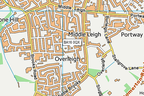 BA16 0QX map - OS VectorMap District (Ordnance Survey)