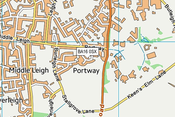 BA16 0SX map - OS VectorMap District (Ordnance Survey)