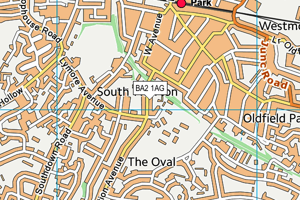 BA2 1AG map - OS VectorMap District (Ordnance Survey) BA2 1AG map - OS VectorMap District (Ordnance Survey)