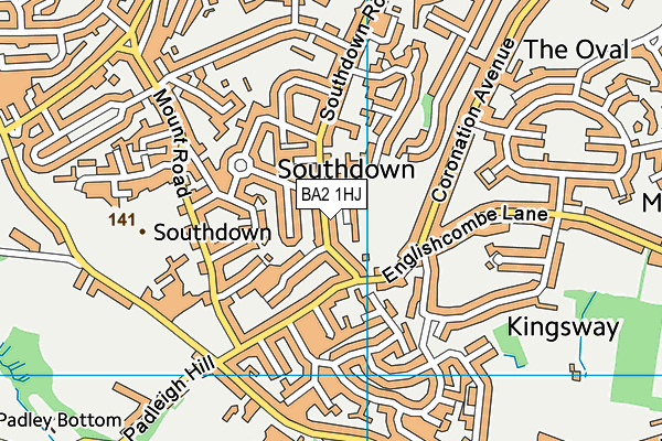 BA2 1HJ map - OS VectorMap District (Ordnance Survey) BA2 1HJ map - OS VectorMap District (Ordnance Survey)