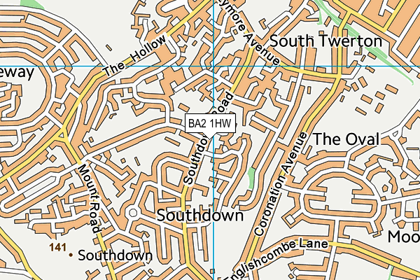 BA2 1HW map - OS VectorMap District (Ordnance Survey) BA2 1HW map - OS VectorMap District (Ordnance Survey)