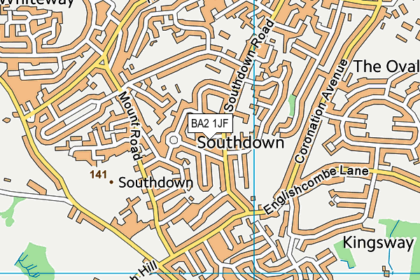 BA2 1JF map - OS VectorMap District (Ordnance Survey) BA2 1JF map - OS VectorMap District (Ordnance Survey)
