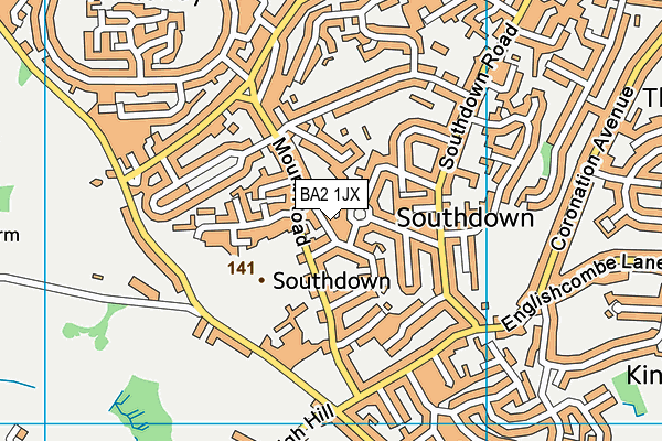 BA2 1JX map - OS VectorMap District (Ordnance Survey) BA2 1JX map - OS VectorMap District (Ordnance Survey)