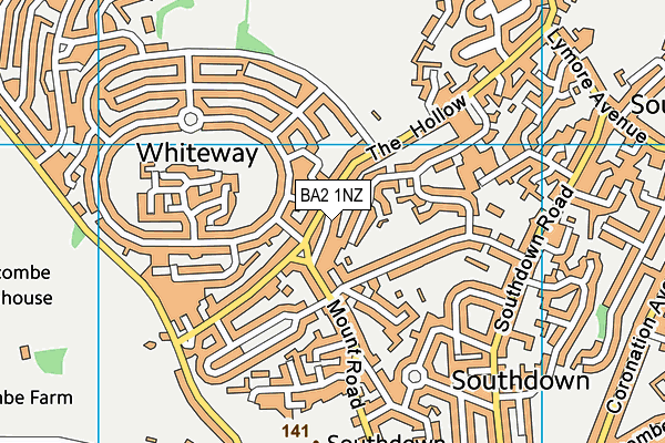 BA2 1NZ map - OS VectorMap District (Ordnance Survey) BA2 1NZ map - OS VectorMap District (Ordnance Survey)