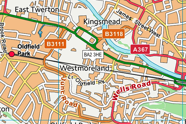 BA2 3HE map - OS VectorMap District (Ordnance Survey) BA2 3HE map - OS VectorMap District (Ordnance Survey)