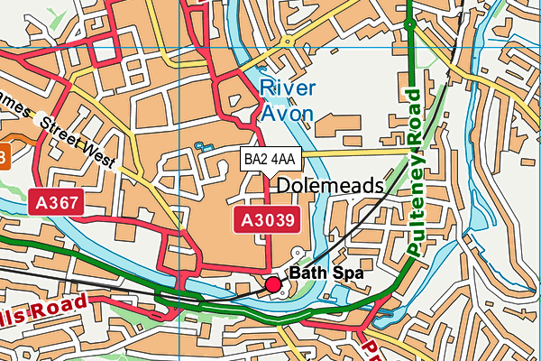 BA2 4AA map - OS VectorMap District (Ordnance Survey)