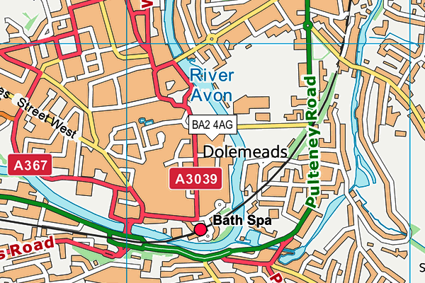 BA2 4AG map - OS VectorMap District (Ordnance Survey)