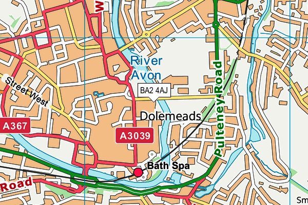 BA2 4AJ map - OS VectorMap District (Ordnance Survey)