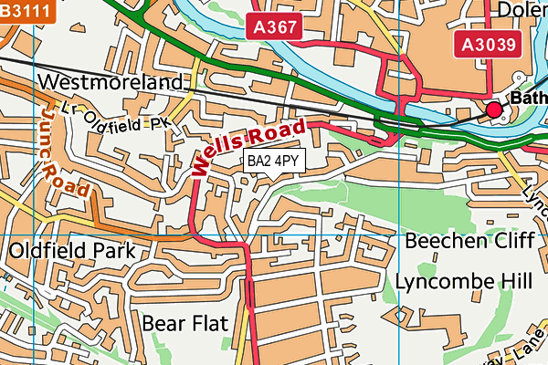 BA2 4PY map - OS VectorMap District (Ordnance Survey) BA2 4PY map - OS VectorMap District (Ordnance Survey)