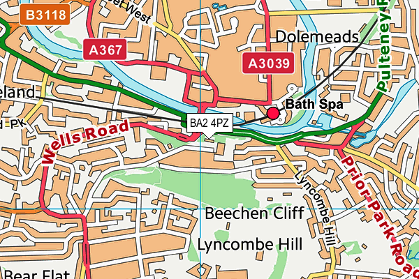 BA2 4PZ map - OS VectorMap District (Ordnance Survey) BA2 4PZ map - OS VectorMap District (Ordnance Survey)