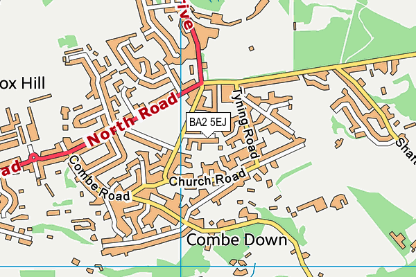 BA2 5EJ map - OS VectorMap District (Ordnance Survey)