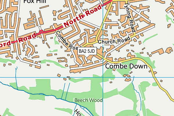 BA2 5JD map - OS VectorMap District (Ordnance Survey)