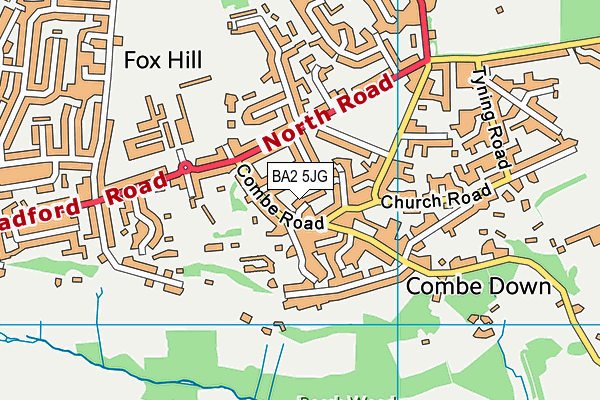 BA2 5JG map - OS VectorMap District (Ordnance Survey)