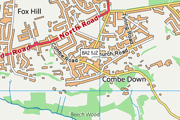 BA2 5JZ map - OS VectorMap District (Ordnance Survey)
