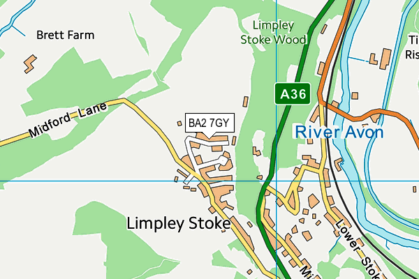 BA2 7GY map - OS VectorMap District (Ordnance Survey) BA2 7GY map - OS VectorMap District (Ordnance Survey)