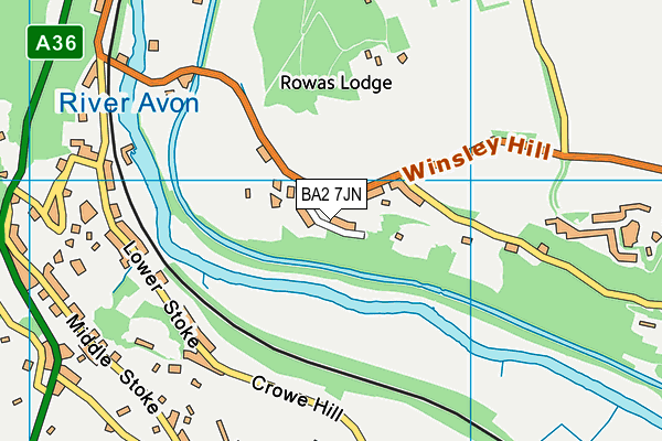 BA2 7JN map - OS VectorMap District (Ordnance Survey) BA2 7JN map - OS VectorMap District (Ordnance Survey)