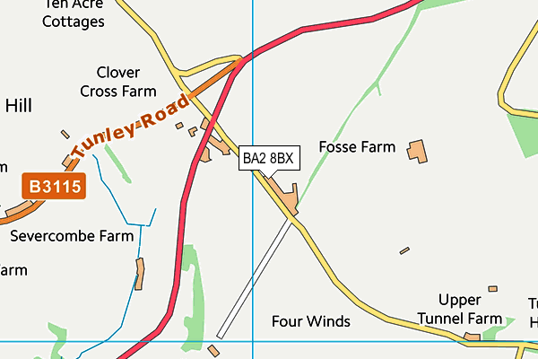 BA2 8BX map - OS VectorMap District (Ordnance Survey) BA2 8BX map - OS VectorMap District (Ordnance Survey)