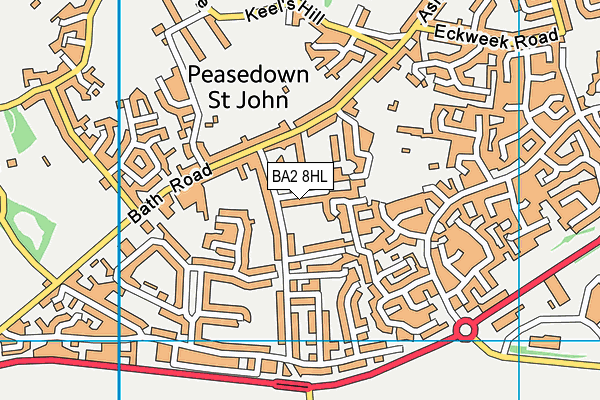 BA2 8HL map - OS VectorMap District (Ordnance Survey) BA2 8HL map - OS VectorMap District (Ordnance Survey)