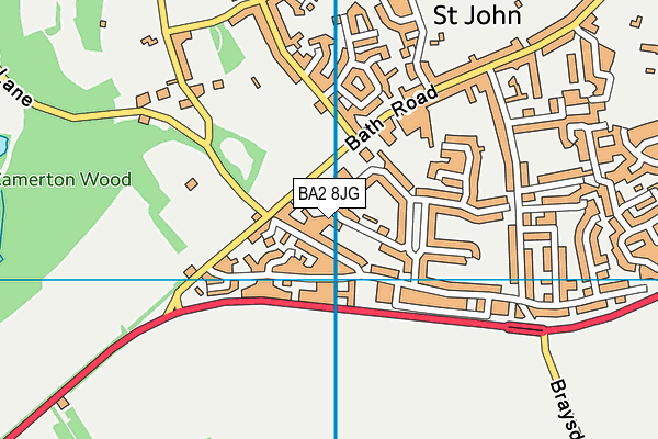 BA2 8JG map - OS VectorMap District (Ordnance Survey) BA2 8JG map - OS VectorMap District (Ordnance Survey)