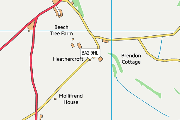 BA2 9HL map - OS VectorMap District (Ordnance Survey) BA2 9HL map - OS VectorMap District (Ordnance Survey)