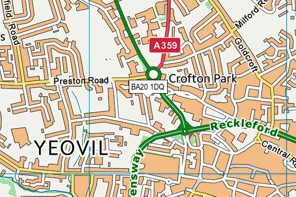BA20 1DQ map - OS VectorMap District (Ordnance Survey) BA20 1DQ map - OS VectorMap District (Ordnance Survey)