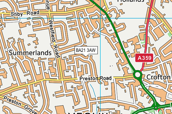 BA21 3AW map - OS VectorMap District (Ordnance Survey) BA21 3AW map - OS VectorMap District (Ordnance Survey)