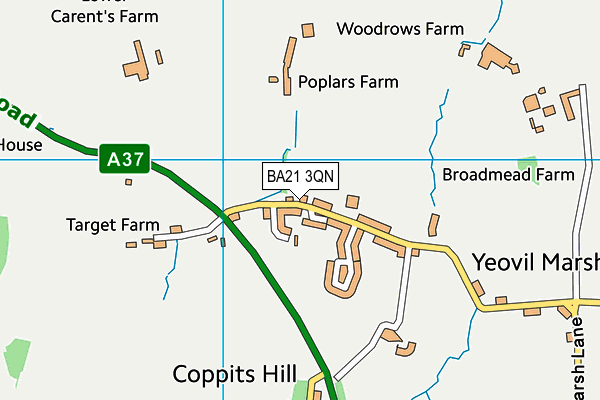 BA21 3QN map - OS VectorMap District (Ordnance Survey)
