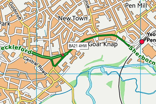 BA21 4HW map - OS VectorMap District (Ordnance Survey)