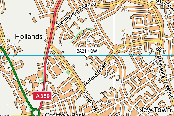 BA21 4QW map - OS VectorMap District (Ordnance Survey) BA21 4QW map - OS VectorMap District (Ordnance Survey)