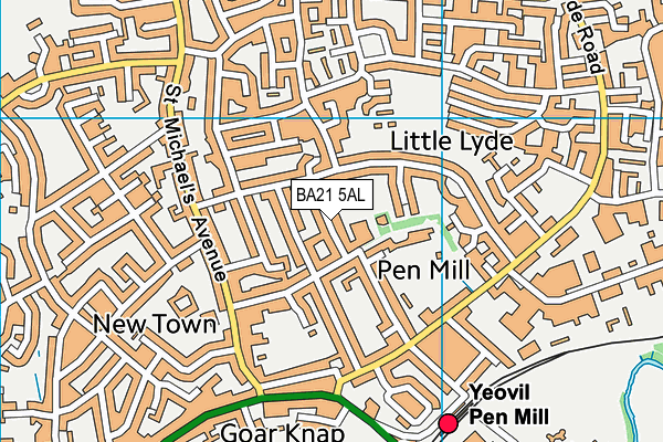 BA21 5AL map - OS VectorMap District (Ordnance Survey)