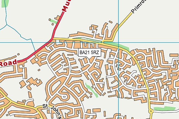 BA21 5RZ map - OS VectorMap District (Ordnance Survey) BA21 5RZ map - OS VectorMap District (Ordnance Survey)