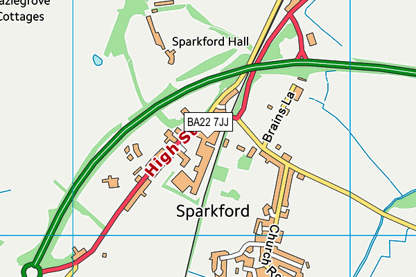 BA22 7JJ map - OS VectorMap District (Ordnance Survey) BA22 7JJ map - OS VectorMap District (Ordnance Survey)