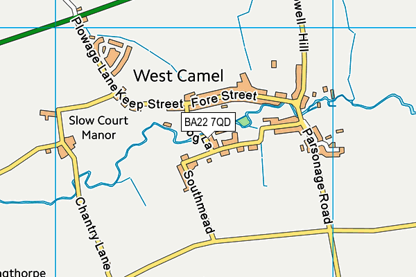 BA22 7QD map - OS VectorMap District (Ordnance Survey)