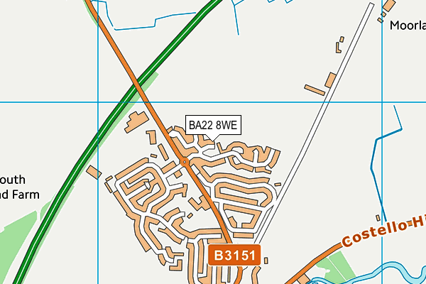 BA22 8WE map - OS VectorMap District (Ordnance Survey) BA22 8WE map - OS VectorMap District (Ordnance Survey)