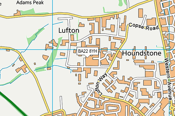 BA22 8YH map - OS VectorMap District (Ordnance Survey)