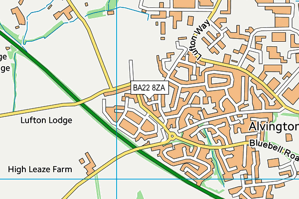 BA22 8ZA map - OS VectorMap District (Ordnance Survey) BA22 8ZA map - OS VectorMap District (Ordnance Survey)